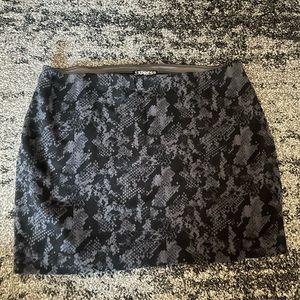 Grey snakeskin mini skirt